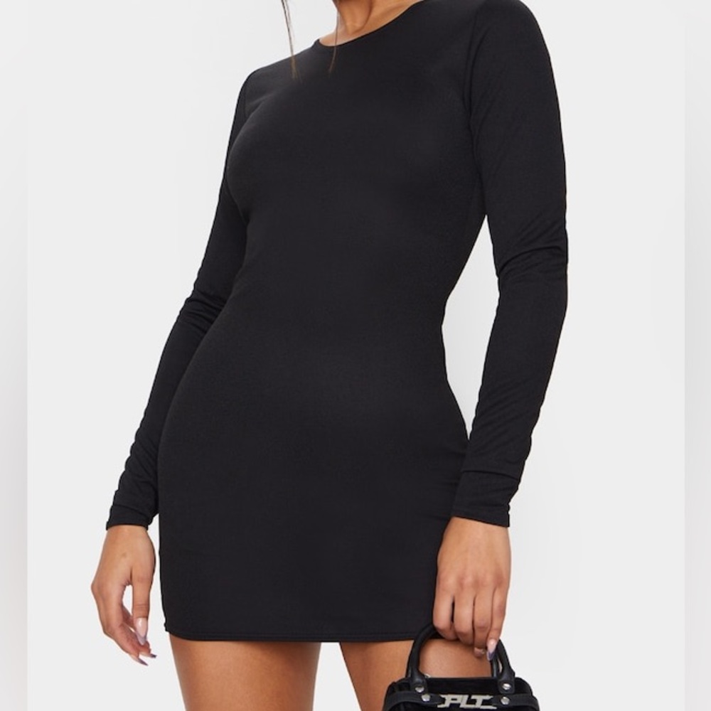 Pretty Little Things Black Long Sleeve BodyCon‎ Mini Dress